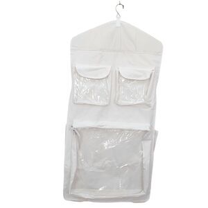 Double Sided Hanging Closet Organizer Storage Bag White 22in x 47in